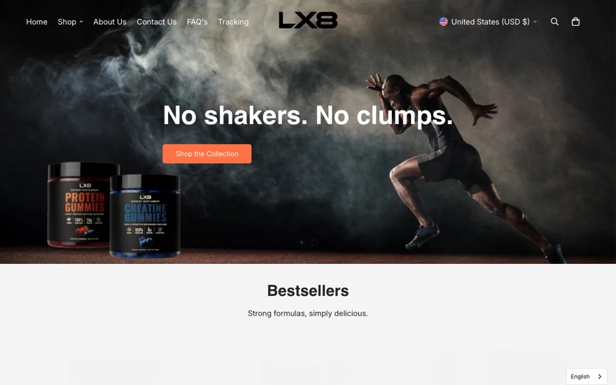 Startseite des Shops LX8